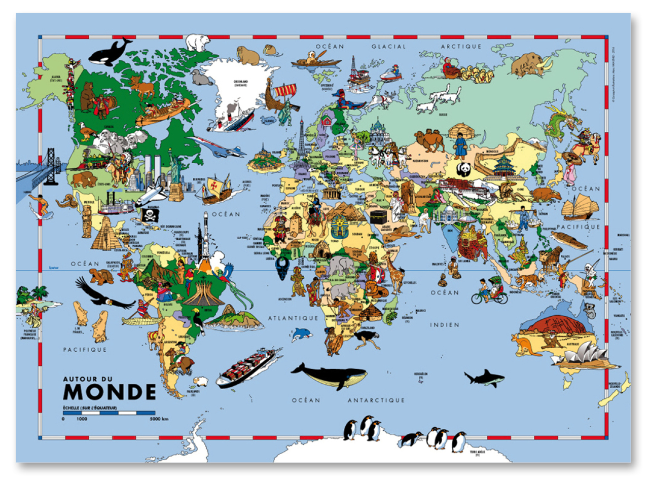 Carte du Monde pour enfants - Carte murale de grand format