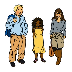 Illustration de personnages style BD ligne claire 3