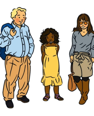 Illustration de personnages style BD ligne claire 3