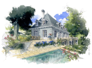 Aquarelle - Villa avec piscine à Uccle (Bruxelles)