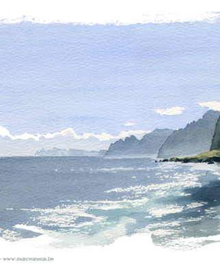 Aquarelle-Falaises à Madère