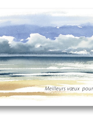 Aquarelle mer du Nord - Voeux