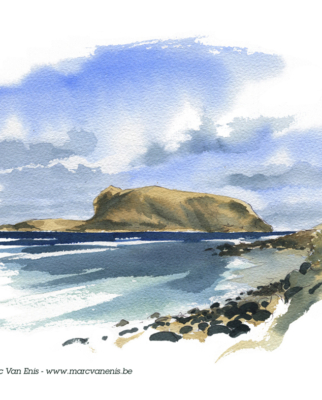 Aquarelle à Lanzarote - Aquarelle de Marc Van Enis