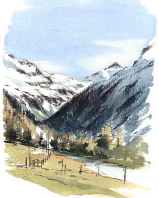 Aquarelle - Vallée de Zinal